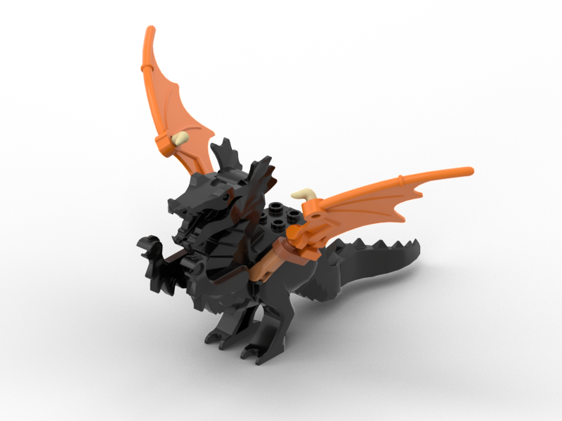 Black classic dragon with bigger wings