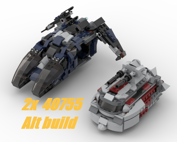 40755 2x ALT BUILD Imperial Gunship and Rebel APC