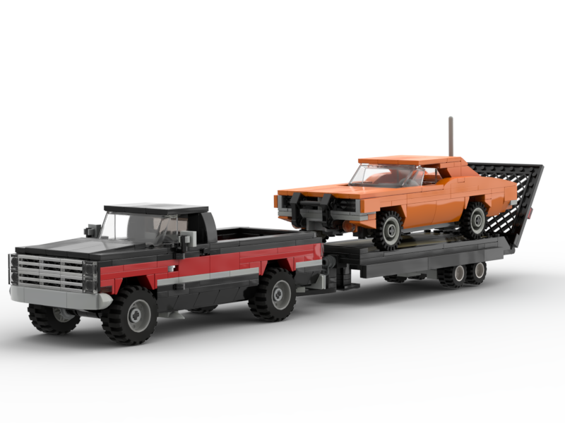 1985 GMC Sierra, 1969 Dodge Charger R/T (General Lee) and trailer