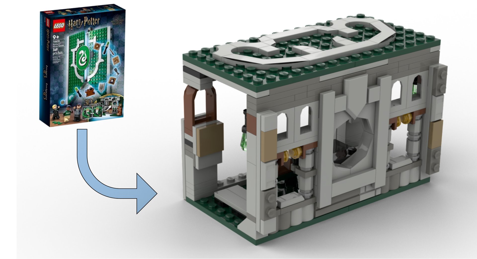 Lego 76410 Alternative "Slytherin's bedroom" alternate build