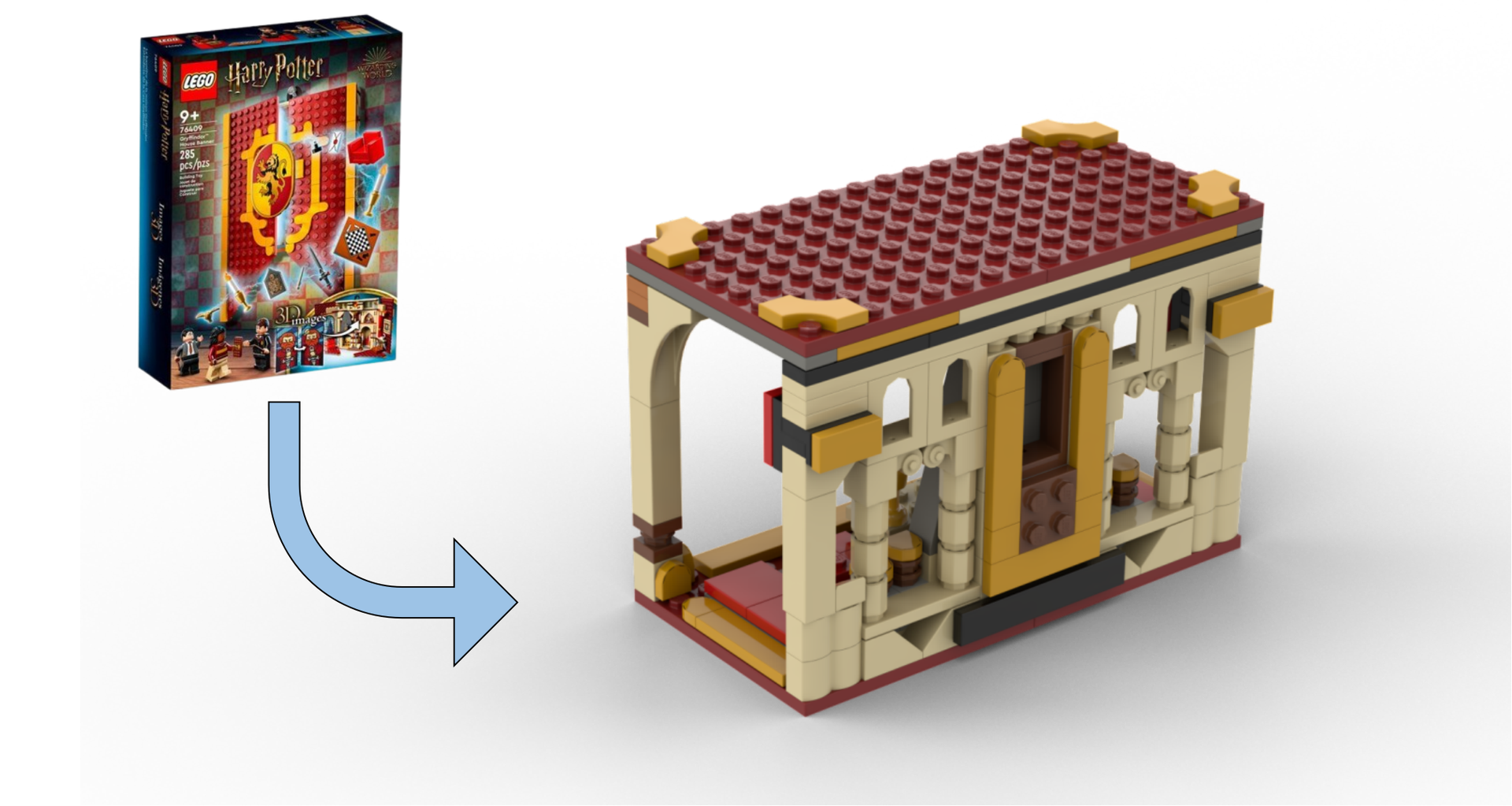 Lego 76409 Alternative "Gryffindor's bedroom" alternate build