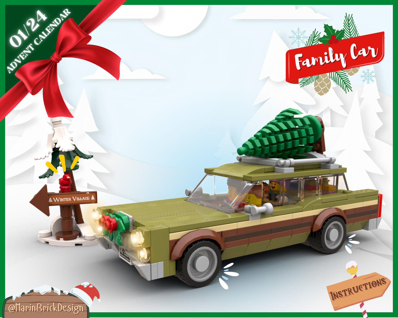 LEGO Christmas Vintage Family Car - LEGO Advent Calendar 2024