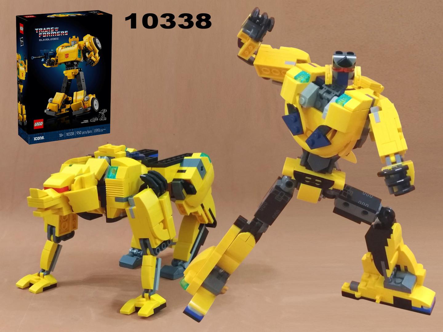 Transformer Lion using set 10338: Bumblebee alternate build