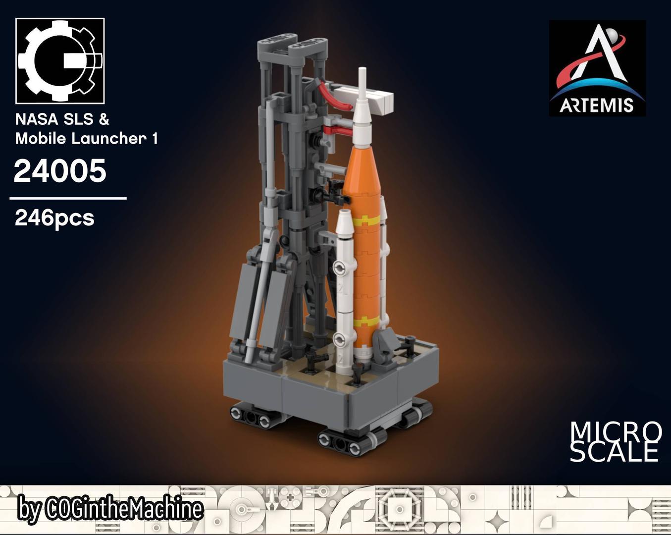 NASA Artemis SLS Rocket with Launch Tower in Micro scale