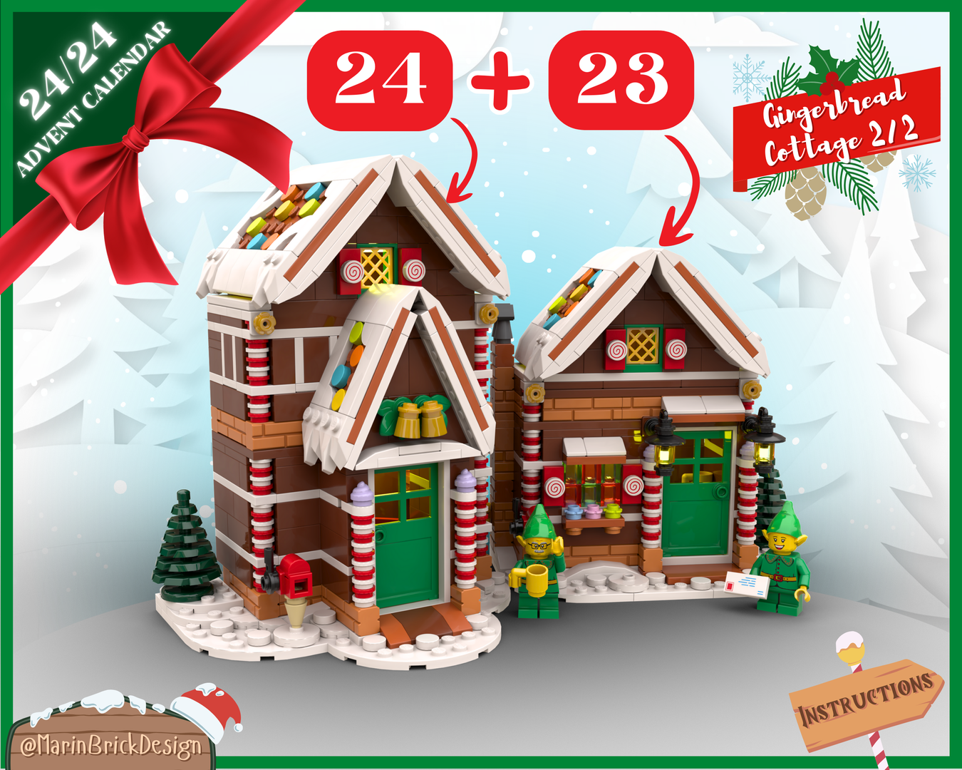 Lego Christmas GingerBread Cottage 2/2  - LEGO Winter Village Moc