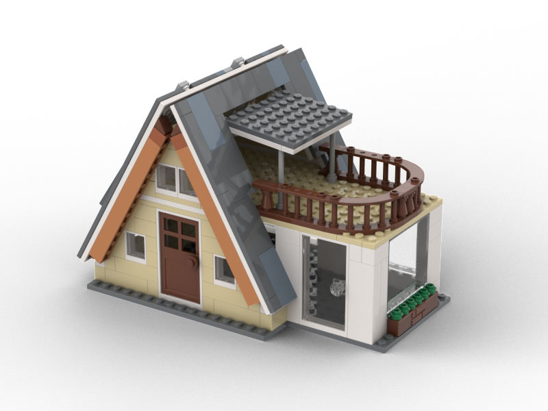 A-Frame House with Terrace Balcony