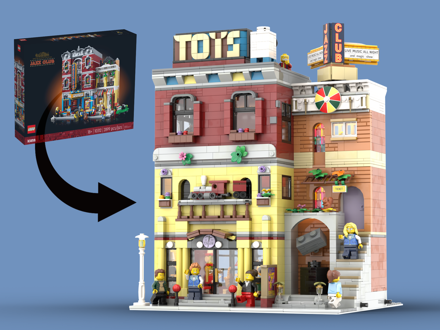 Toy Shop and Cinema - Alternate Build of Jazz Club set 10312