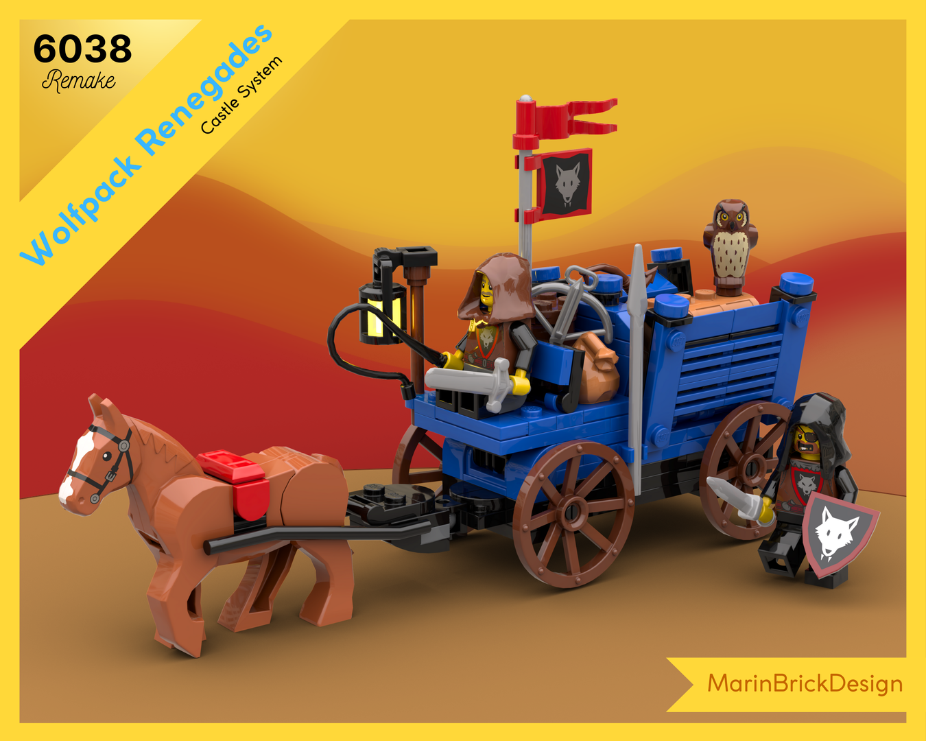 LEGO 6038 Wolfpack Renegades Wagon Remake Moc - Lego Medieval Castle moc