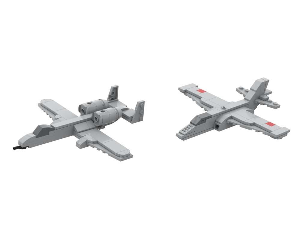 A-10 and Su-25 (at 1/110 scale)