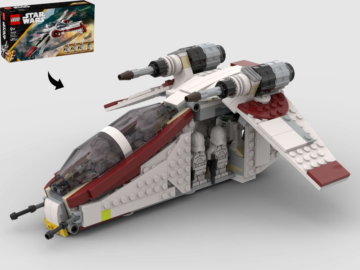 Republic Gunship LAAT/i - Alternate Build of 75402 ARC-170 Starfighter alternate build