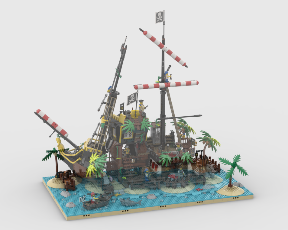 Pirates Diorama - Display for set 21322 - Pirates of Barracuda Bay