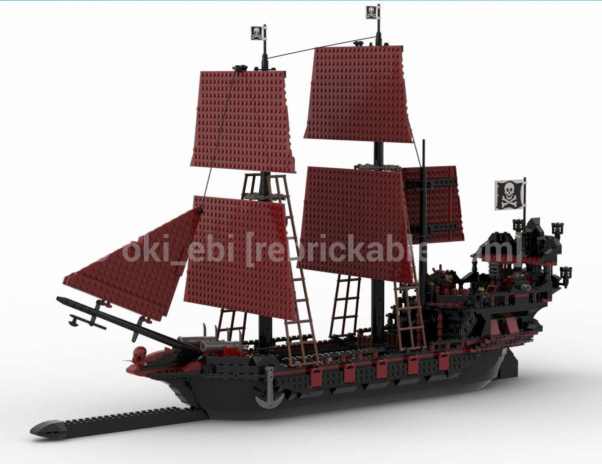 Pirate Ship - The Skull Spear - in black and dark red