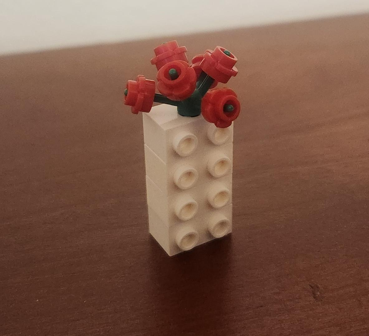Mini Brick Vase with Flowers