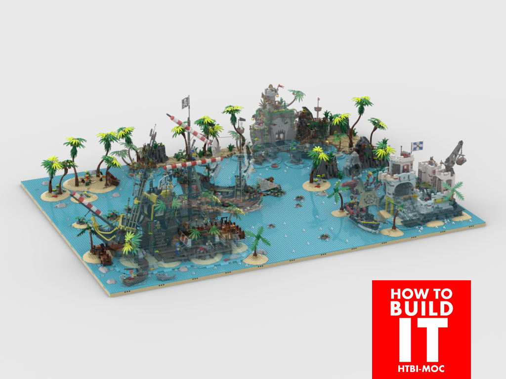 Pirates Diorama - Display for sets 21322 + 10320 + 910038 + 31109 + 40597 + 31130 + 40566