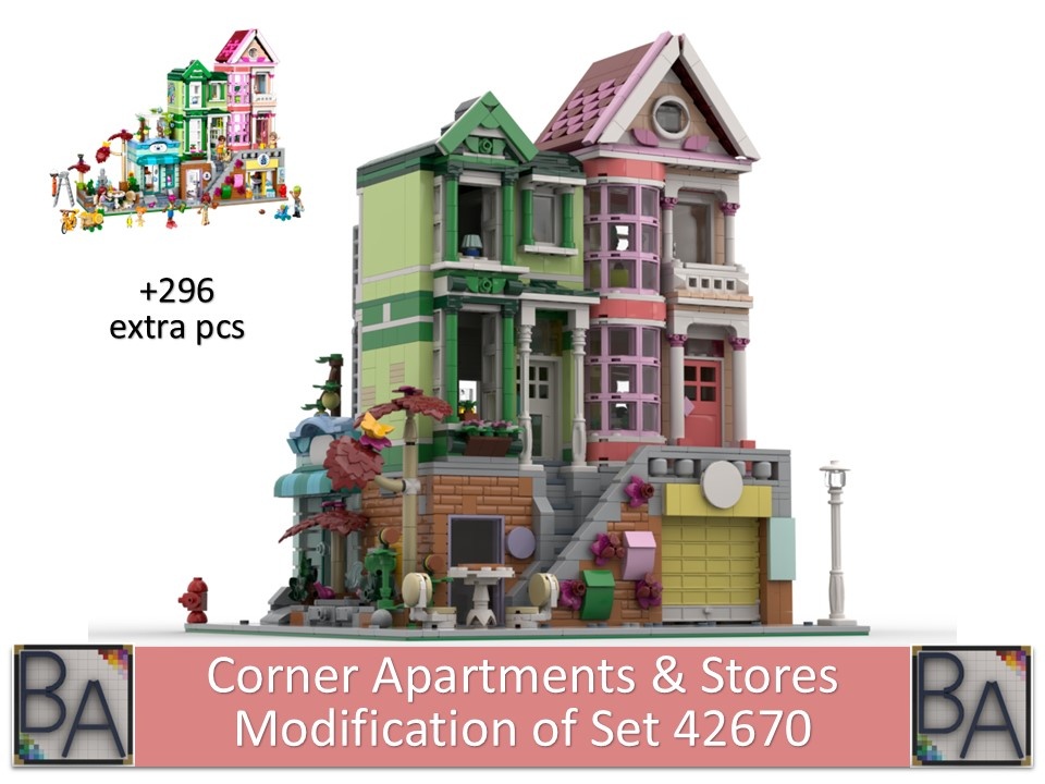 Corner Apartments &amp; Store - Modification of Set 42670
