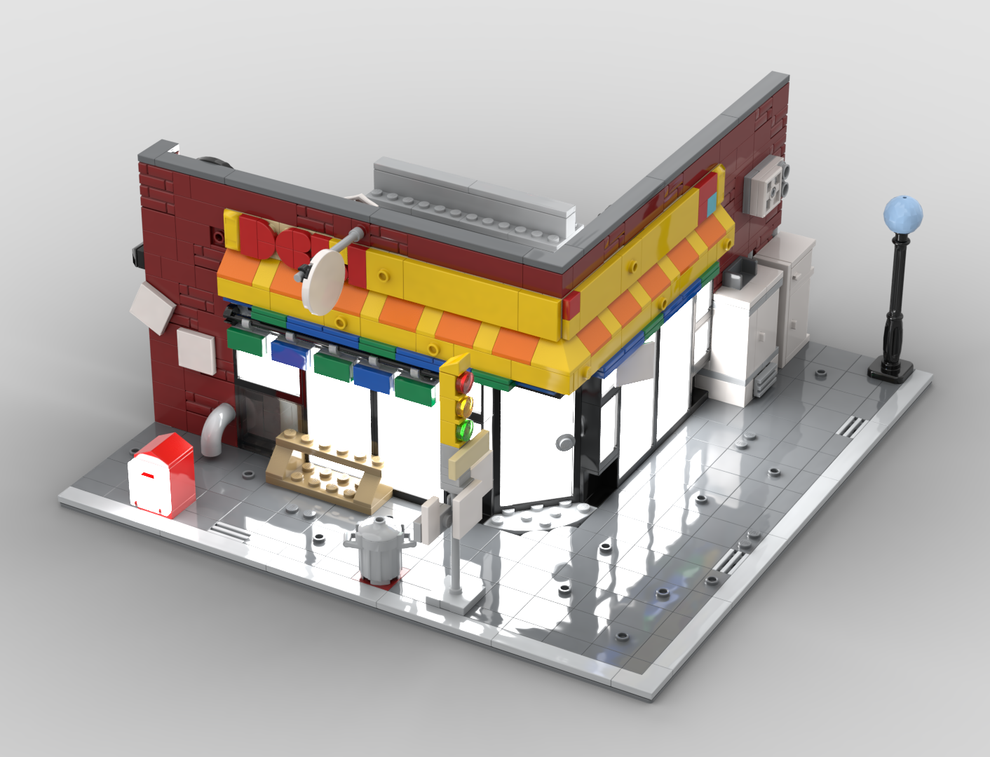 Lego 76311 Spider-Man Convenience Store upgrade MOC drawings