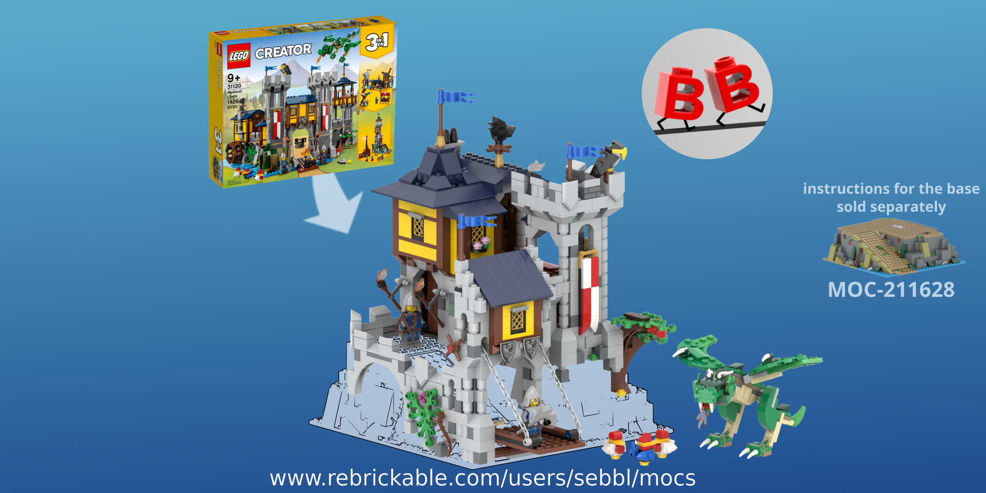 31120: Black Falcon's Aerie - 100% Parts Used! (Requires MOC-211628)