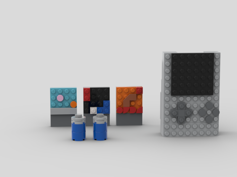 Gameboy with cartridges