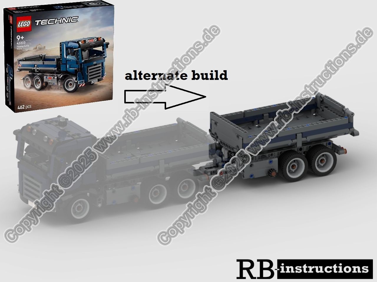 Tipping Trailer for 42203 Tipping Dump Truck (Kippanhänger) - alternate build (B-Model) alternate build