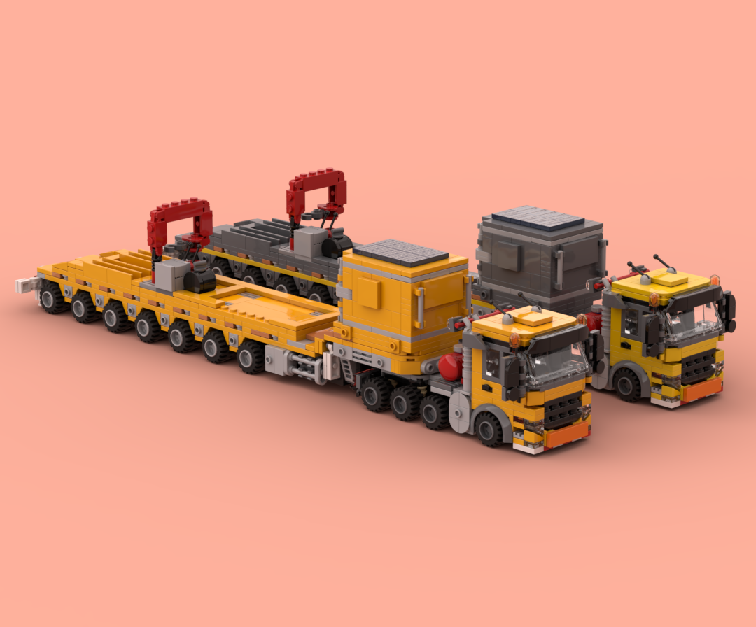 Construction Truck and Ballast Low-Loader Trailer