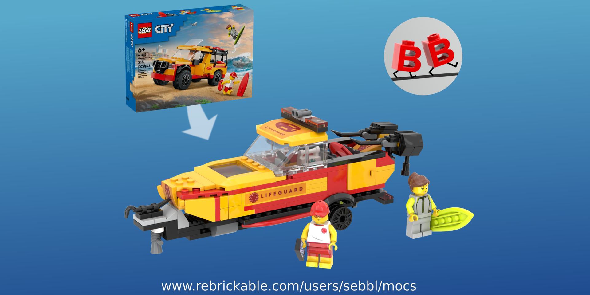 60453: Surfwatch Rescue Boat and Trailer alternate build