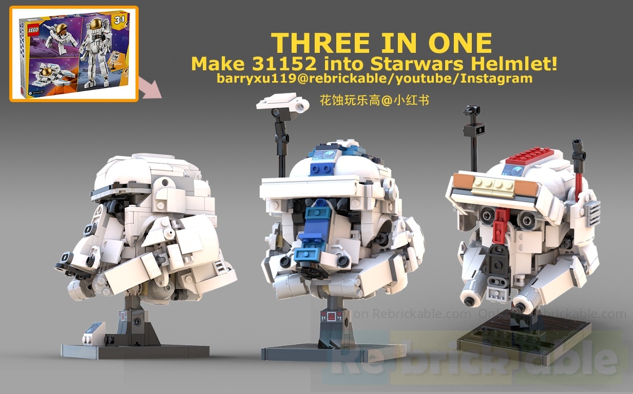 Make 31152 into Snow trooper and Clone Helmet!