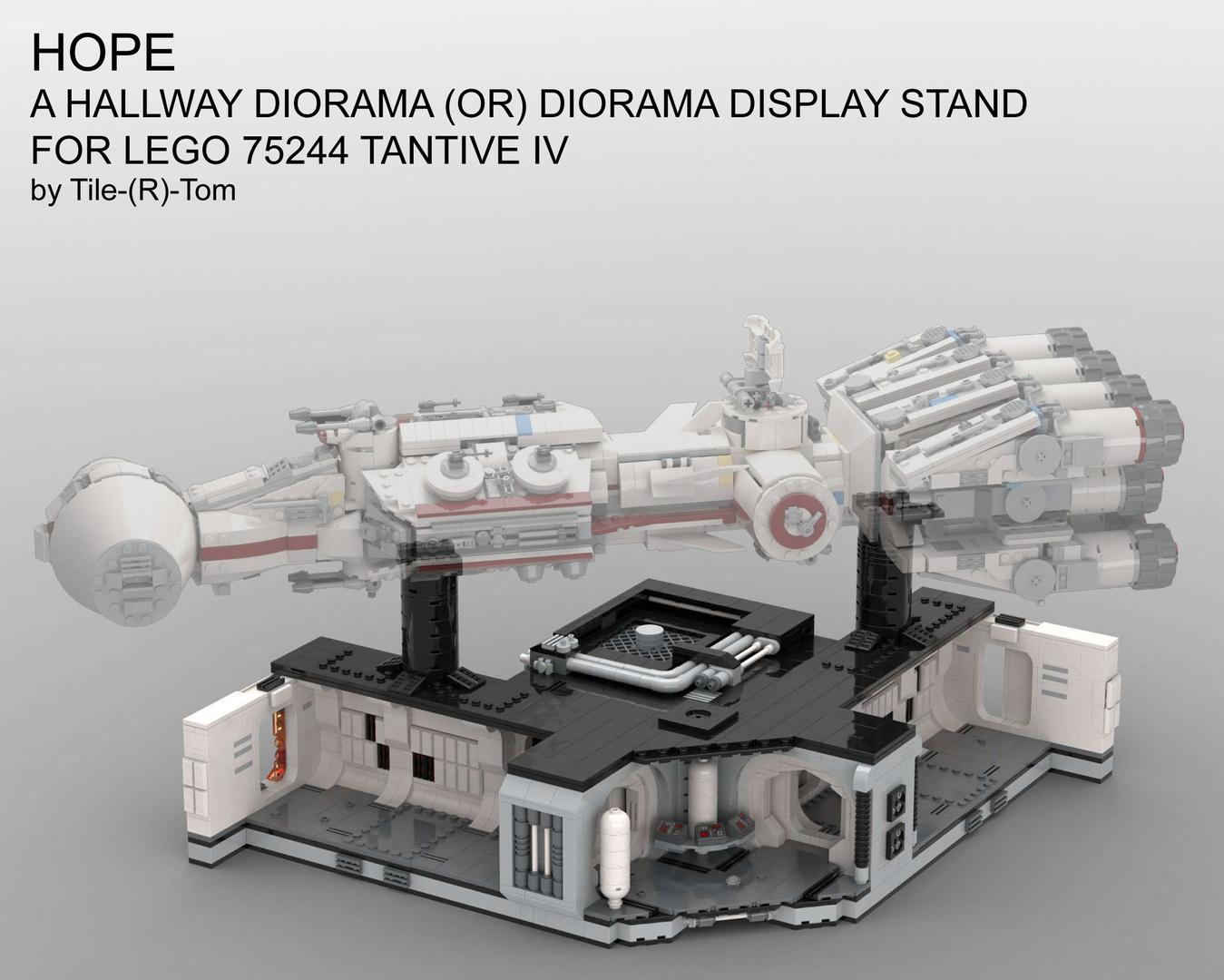 Hope - Tantive IV Hallway Diorama (or) Diorama Display Stand for 75244