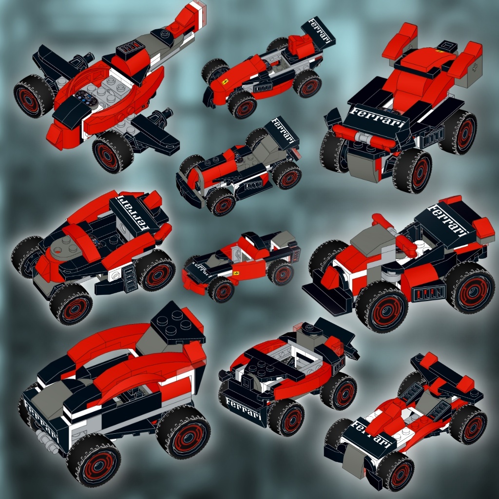 60443 10 in 1 Formula rebuild cars alternate build
