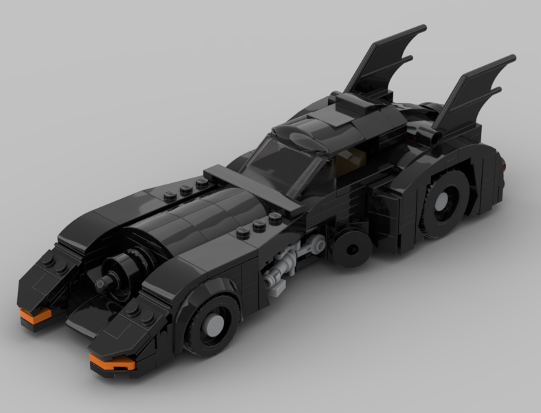 Batmobile 1989 from Tim Burtons Movies in minifig scale
