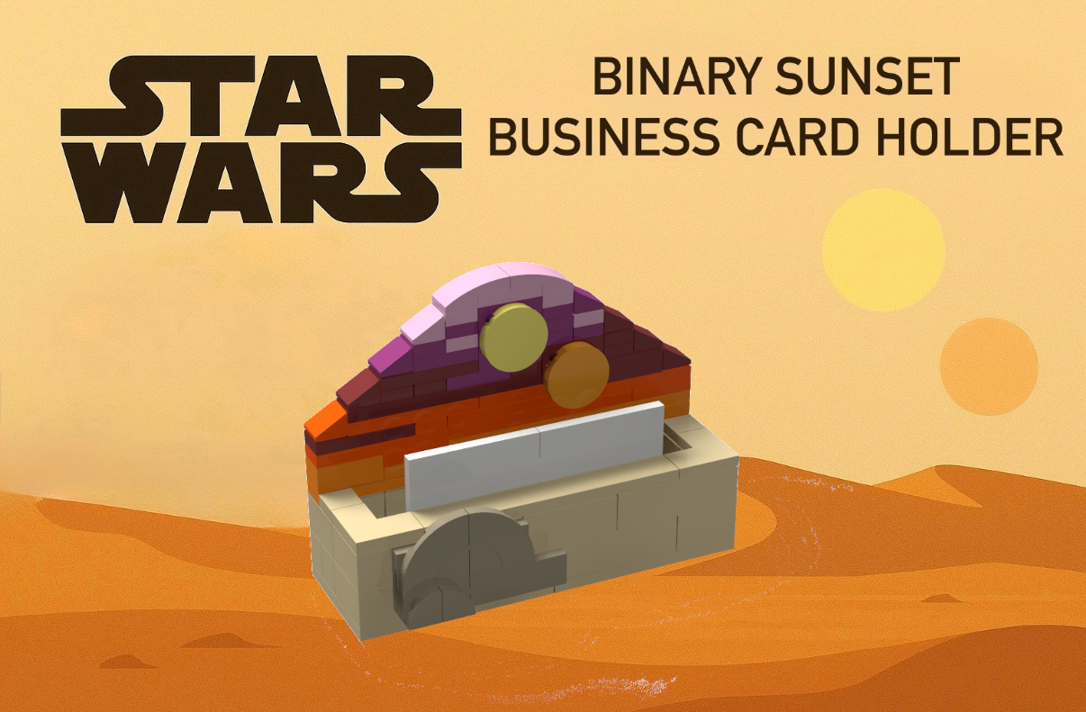 Binary Sunset Business Card Holder