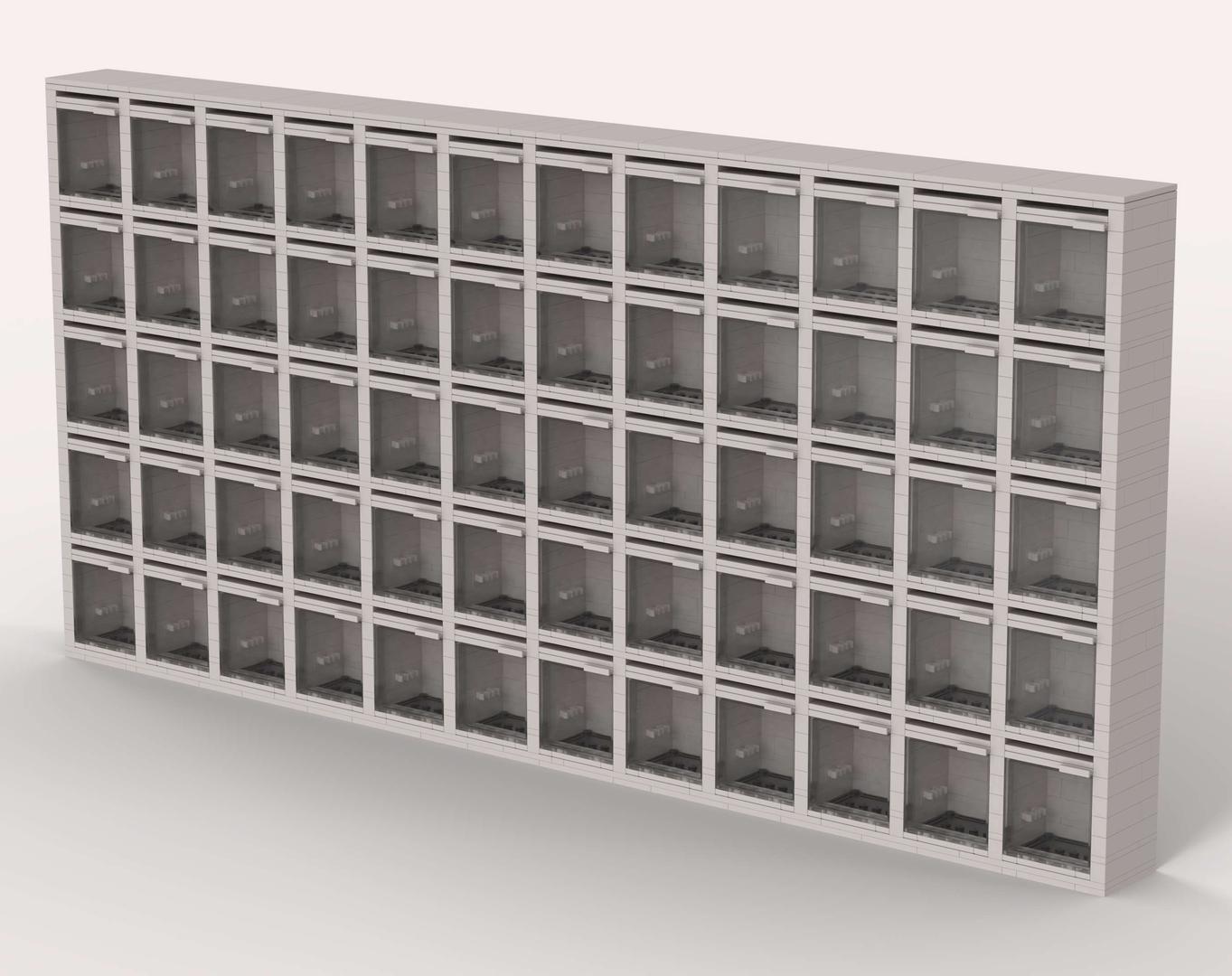 White 5x12 Minifig Display