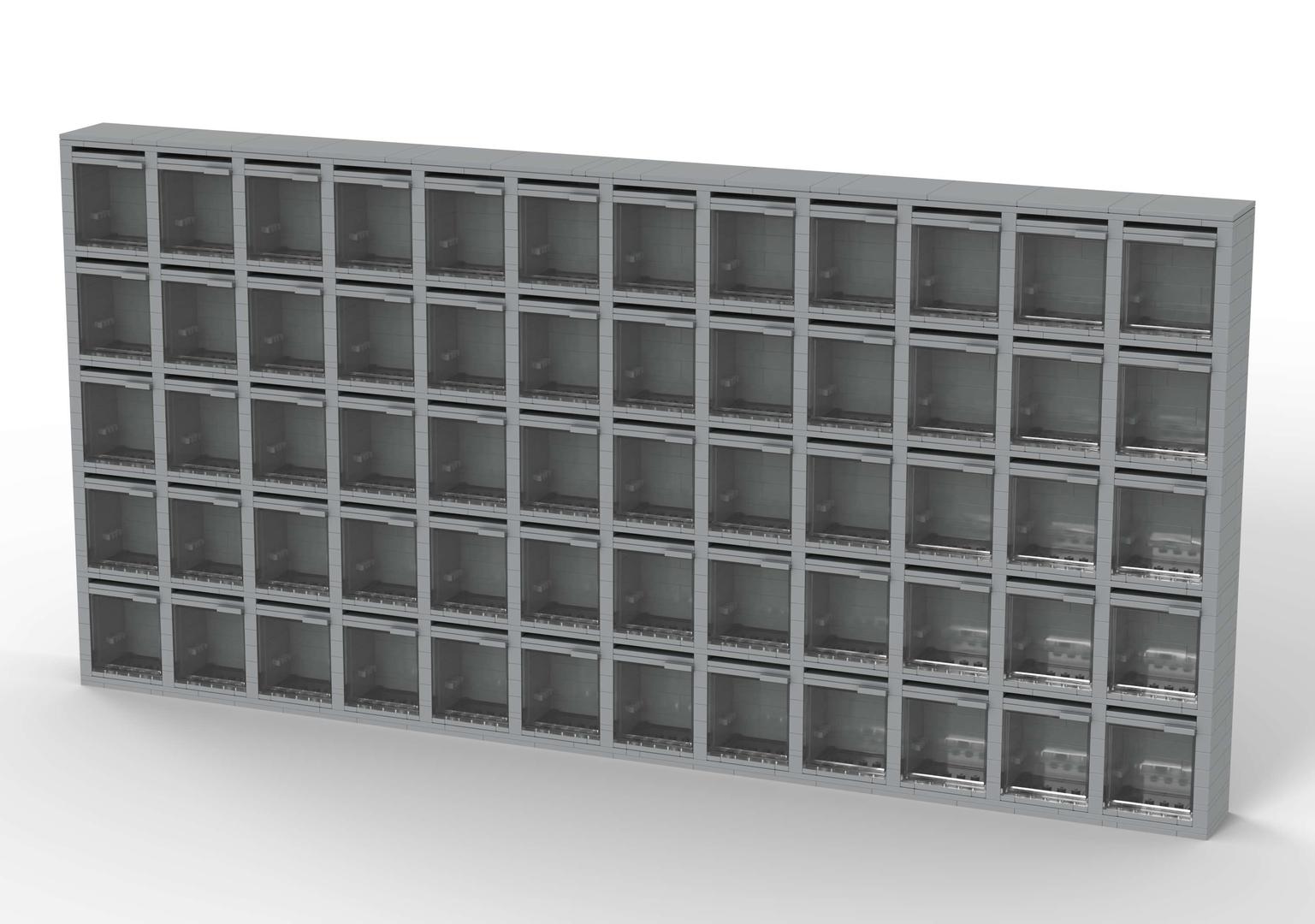 Light Bluish Grey 5x12 Minifig Display