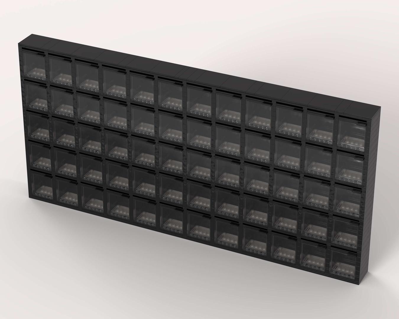 Black 5x12 Minifig Display