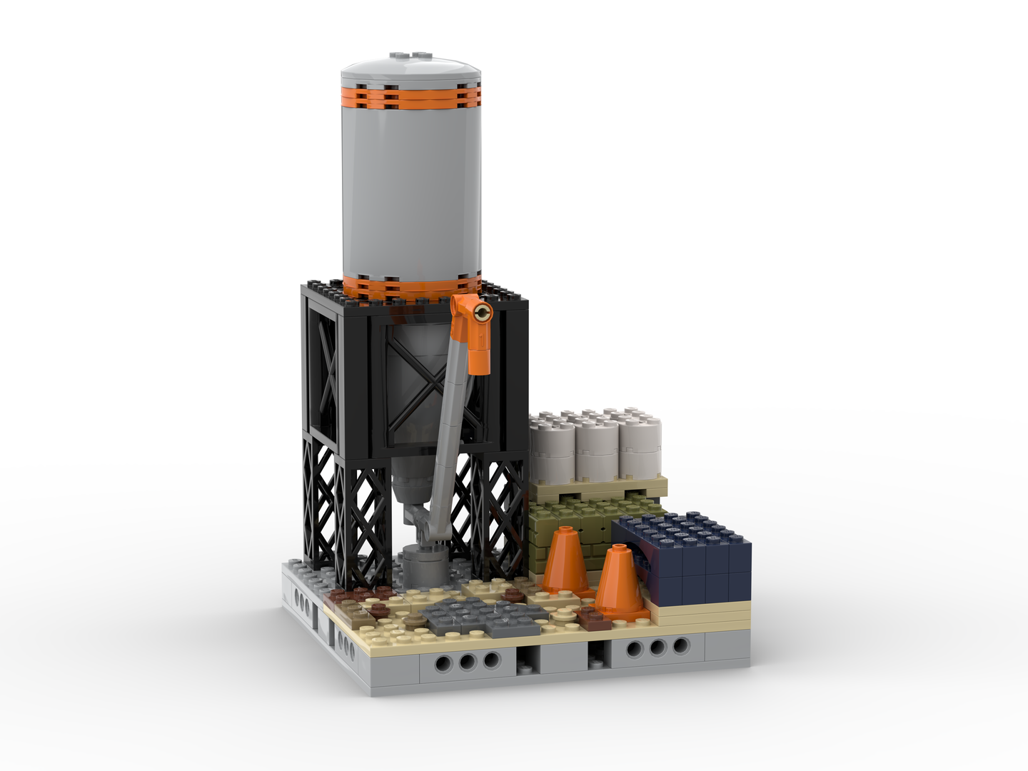 Cement Silo Modular (MOC-218159) - LEGO MOC | MOC Tracker