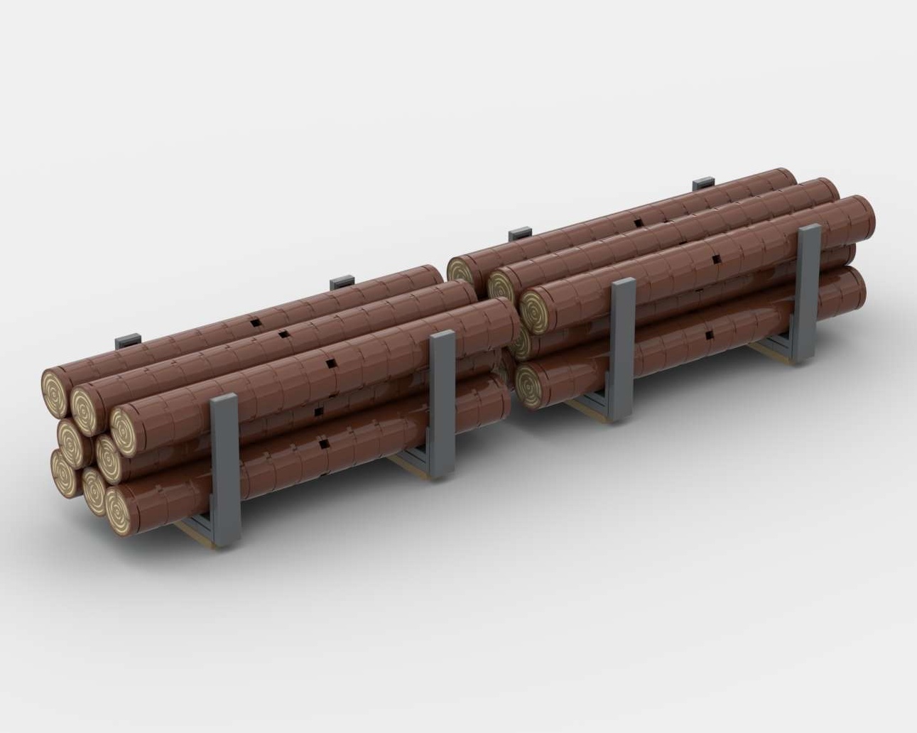 Lego Log Part Log Load for 68ft Bulkhead Flatcar (MOC-219155) - LEGO MOC | MOC Tracker