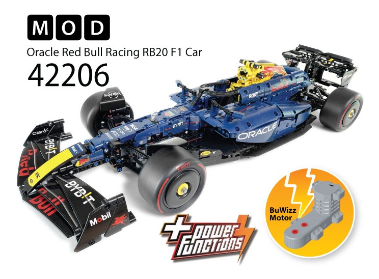 42206 Oracle Red Bull Racing RB20 F1 Car RC MOD for Power Function &amp; BuWizz Mortors