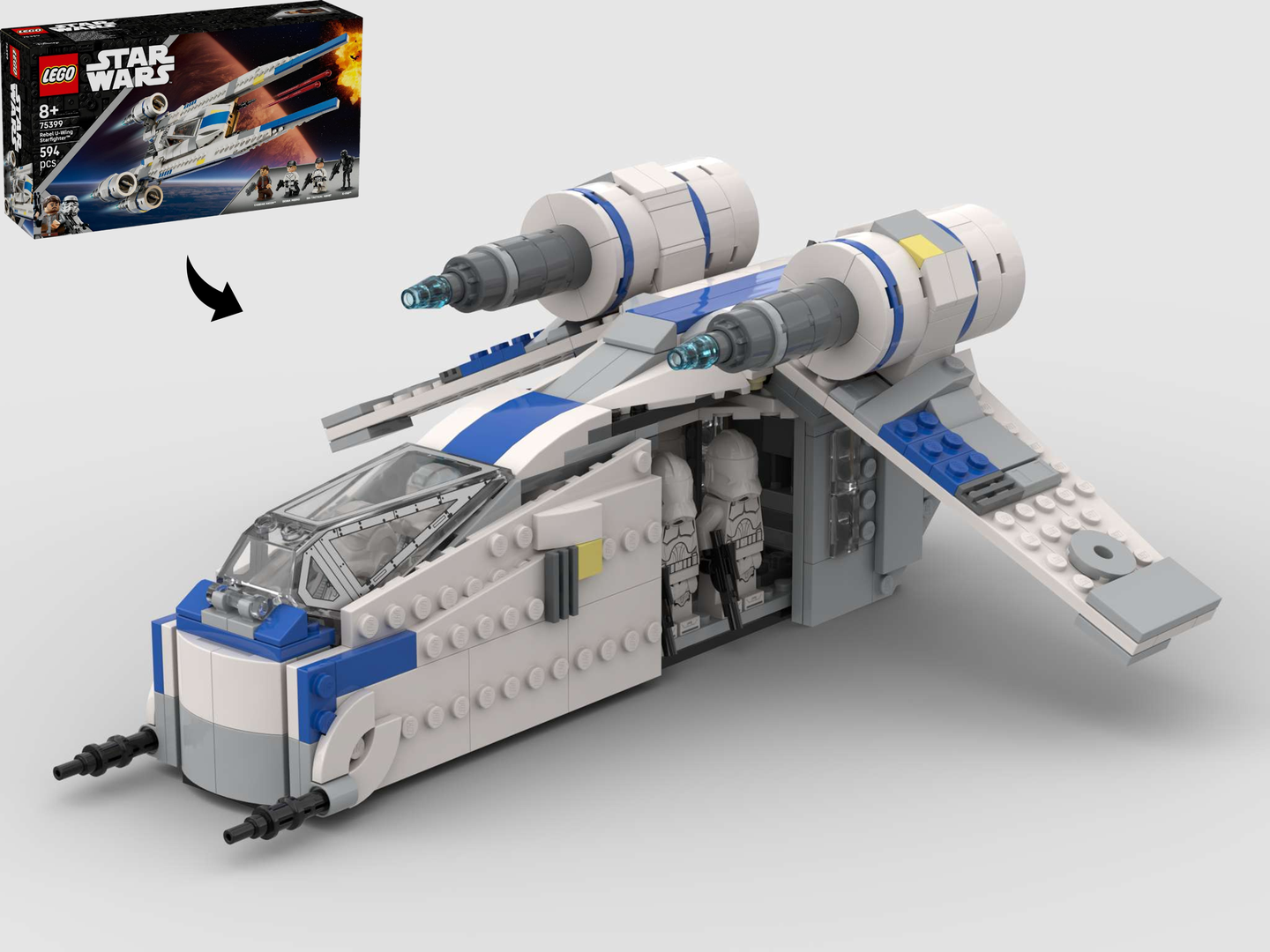 Rebel  LAAT/i  Gunship - Alternate Build Of 75399 Rebel U Wing Starfighter alternate build