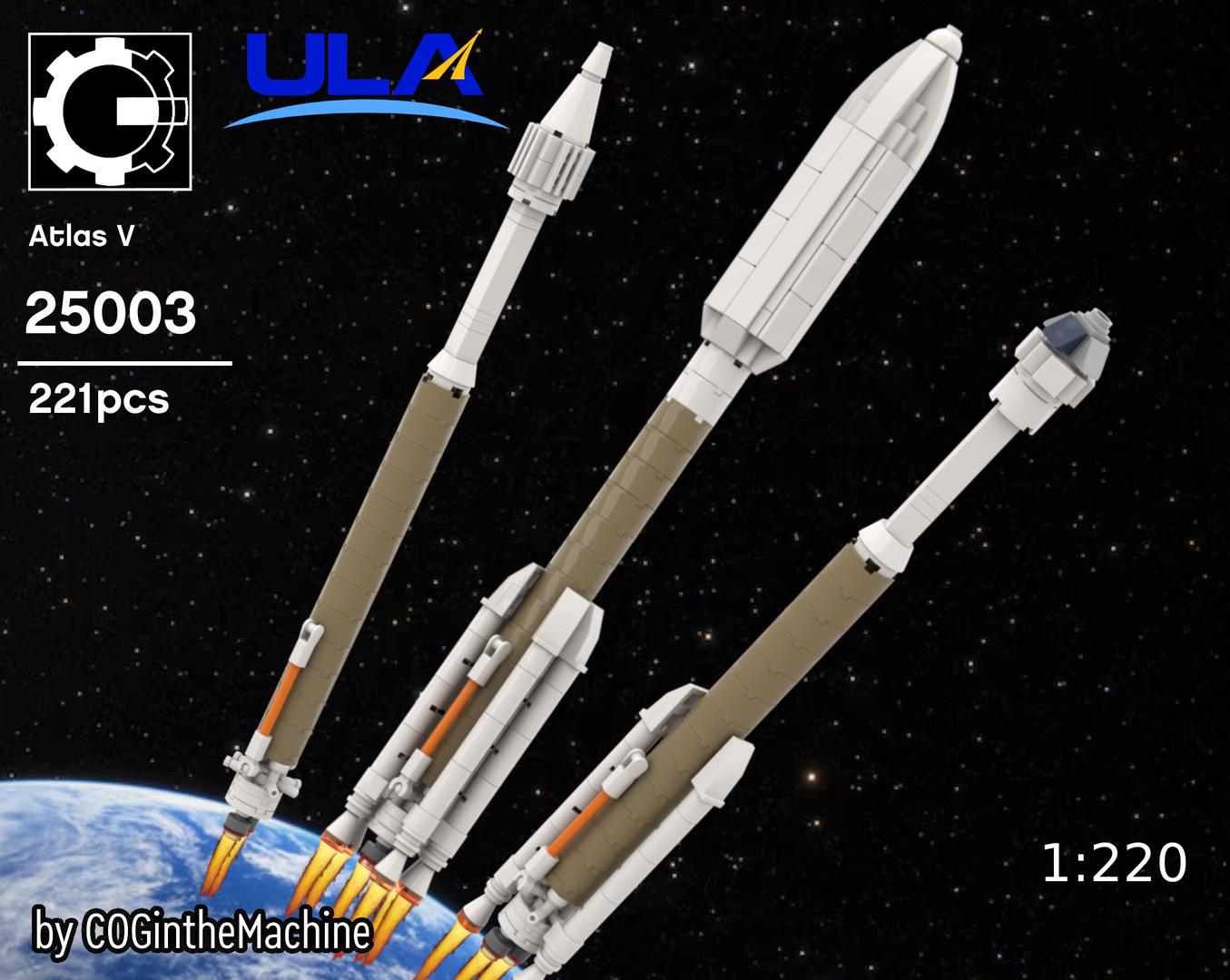 ULA Atlas V rocket 1:220 scale
