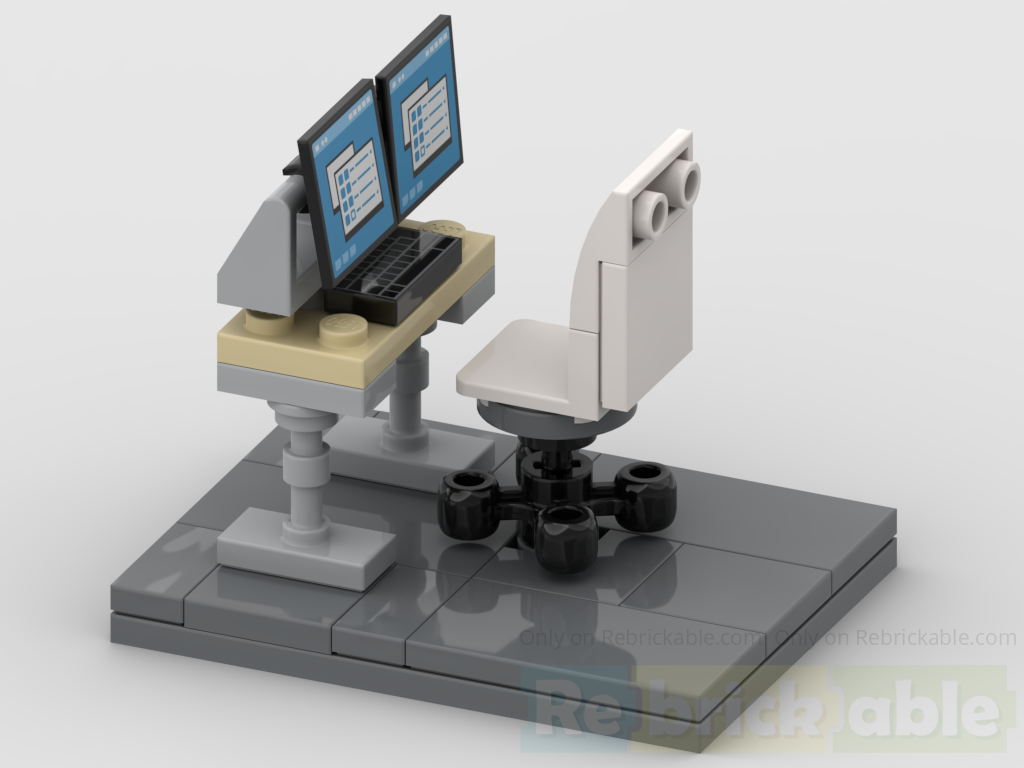 Minifig-scale Desk &amp; Chair
