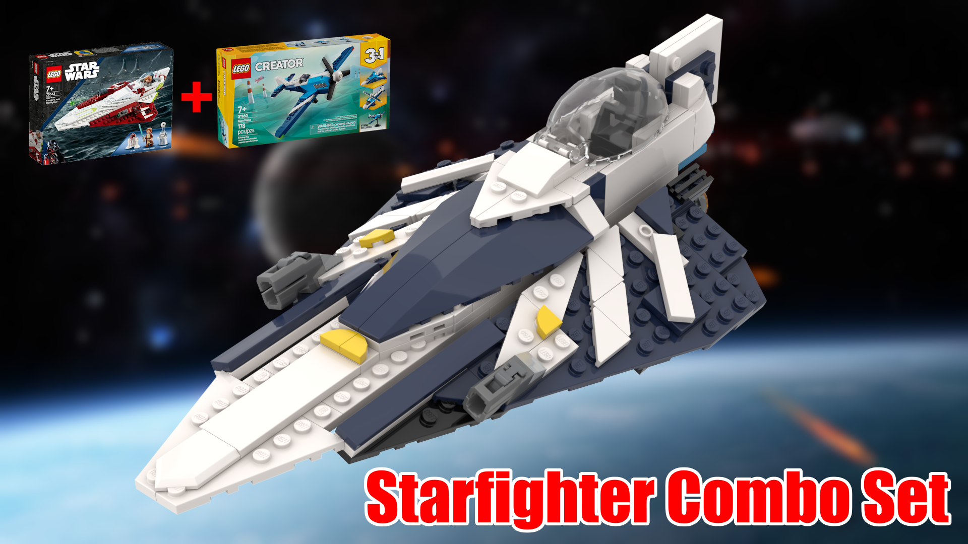 Plo Koon's Starfighter MOC - 75333 and 31160