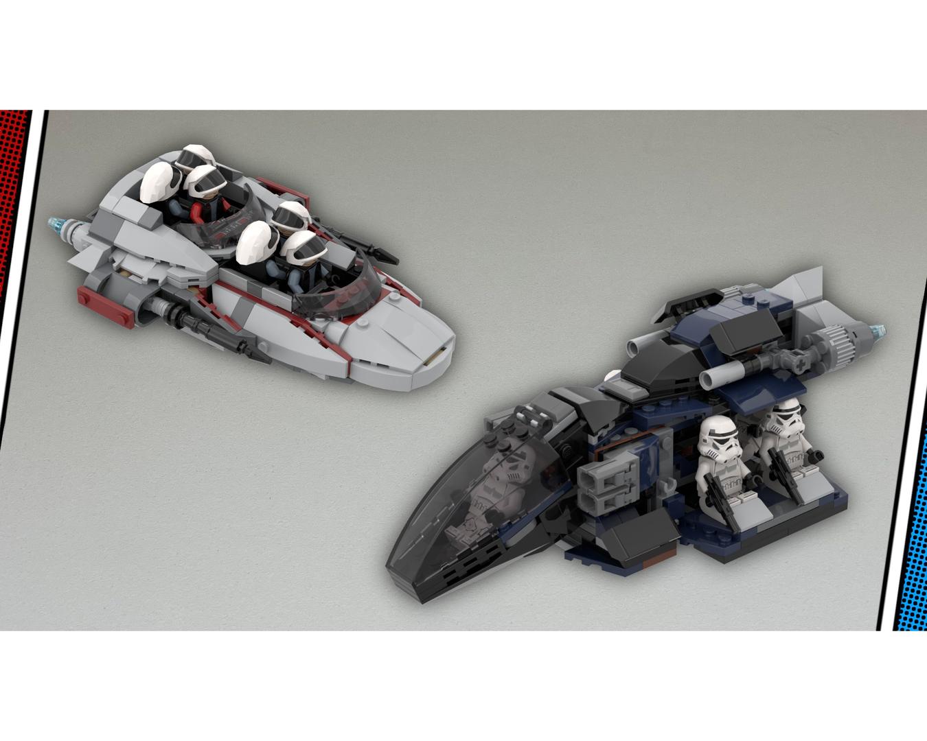 Rebel Transport Speeder &amp; Imperial Heavy Dropship