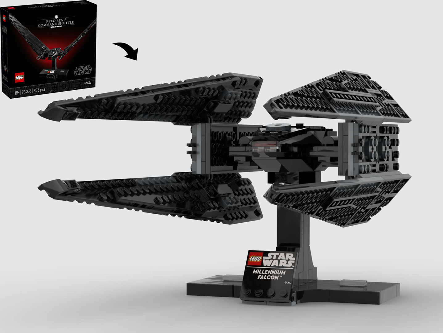 Kylo's TIE Silencer Midi-Scale - Alternate Build of 75406 Kylo's Command Shuttle alternate build