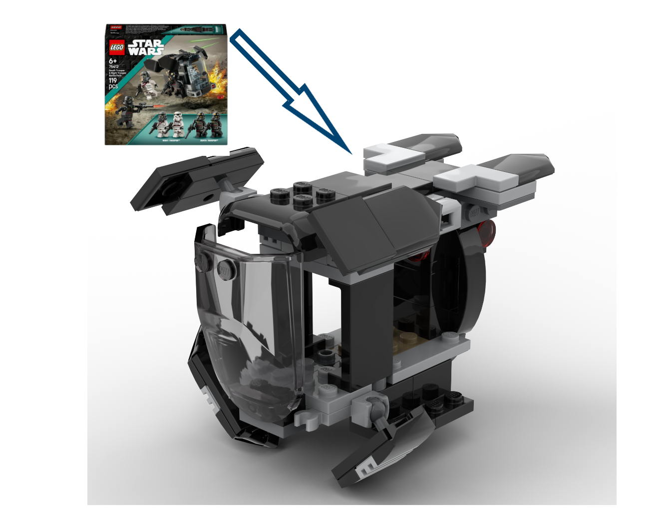 "LAAT/le Imperial Dropship" 75412 redesigned (alternative MOC)