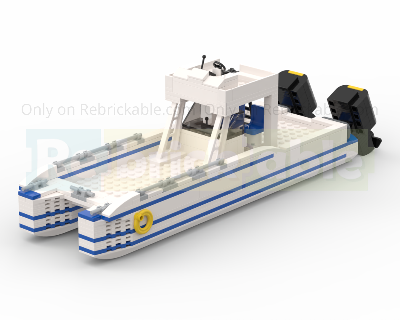 Twin Hull Boat extended with flybridge!