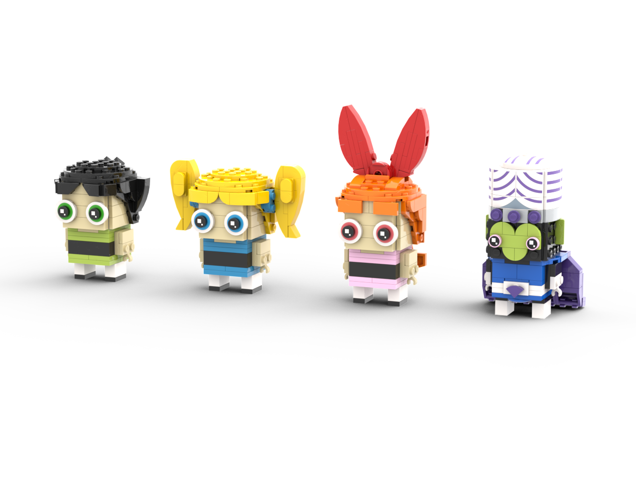 Blossom, Buttercup, Bubbles &amp; Mojo Jojo Brickheadz bundle PPG Hanna Barbera