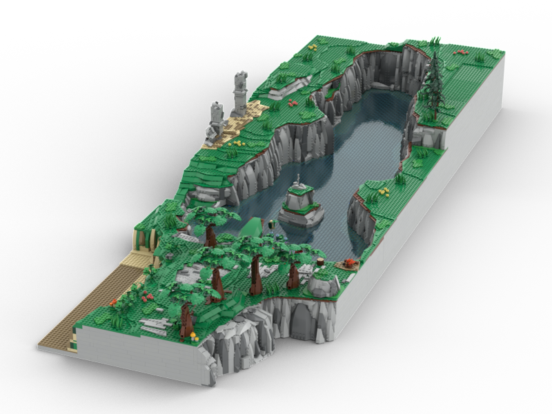 BoTW Great Plateau Pond with Korok Puzzle