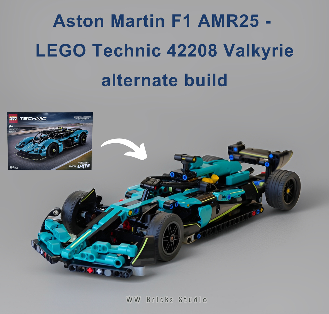 Aston Martin AMR25 F1 – Alternate Build using LEGO Technic 42208 Valkyrie alternate build