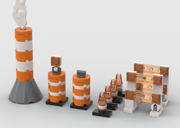 Cyberpunk Road Construction Barriers