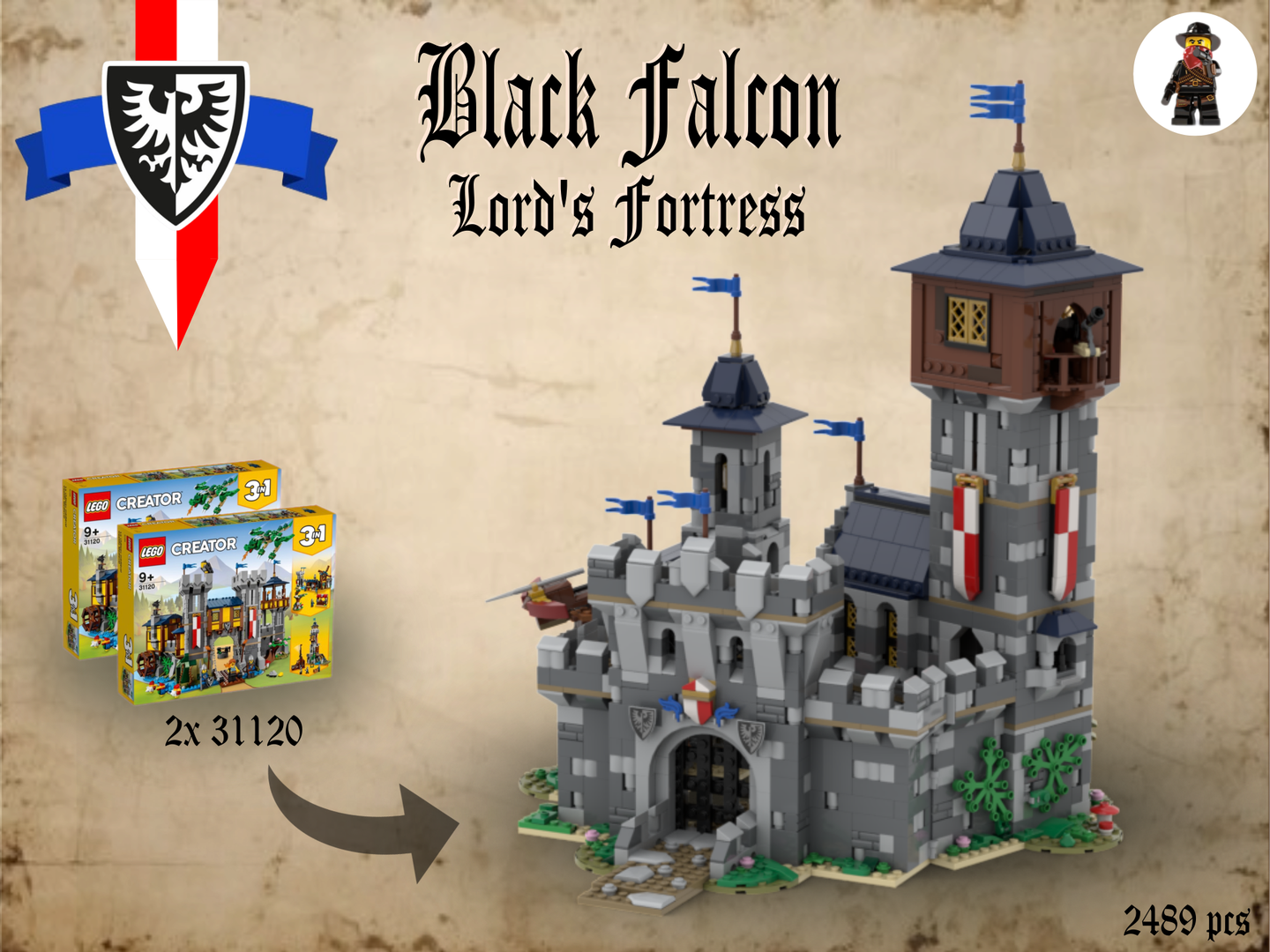 Black Falcon Lord's Fortress (2x 31120)