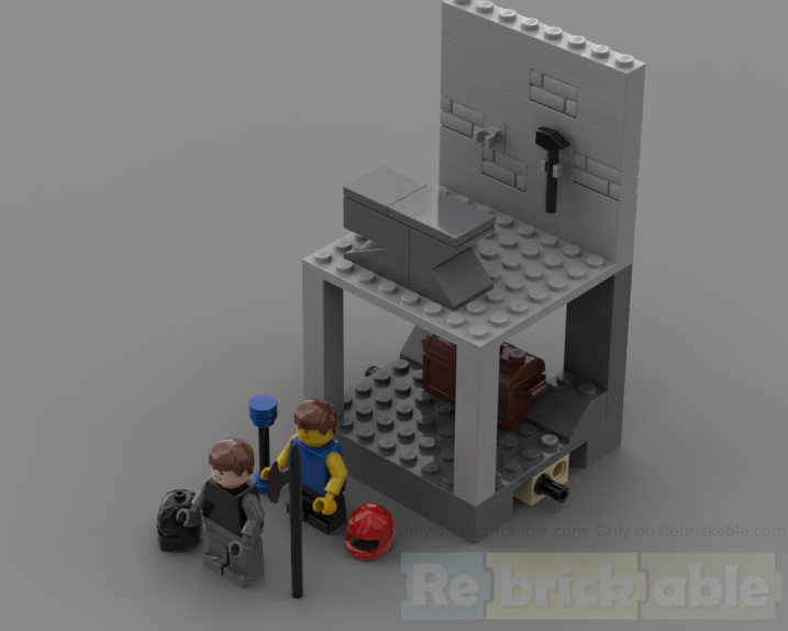 Fortress Dungeon Chest With Blacksmith on Top